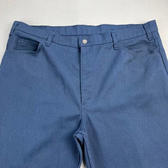 Vintage Levis Sta-Prest Pants Mens 42 Navy Blue Chino Straight Leg Slacks 80s - Picture 2 of 16